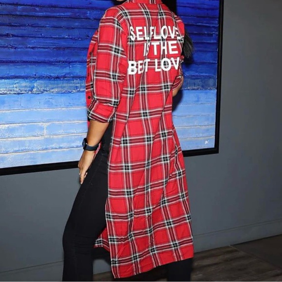 Red Plaid Maxi Top - Picture 5 of 6